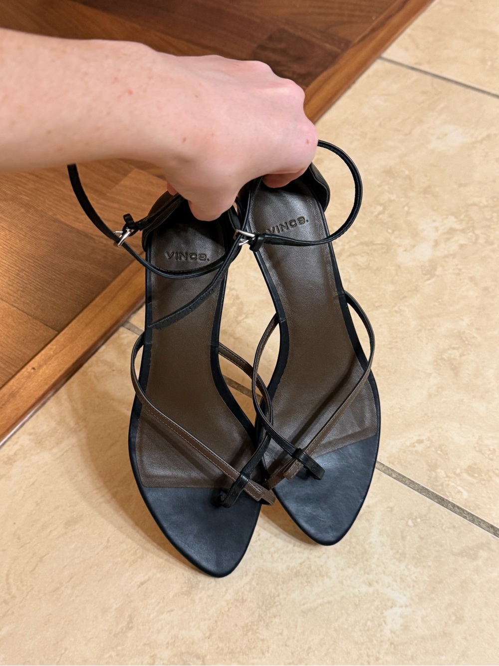 Vince Black Strappy Heeled Sandals